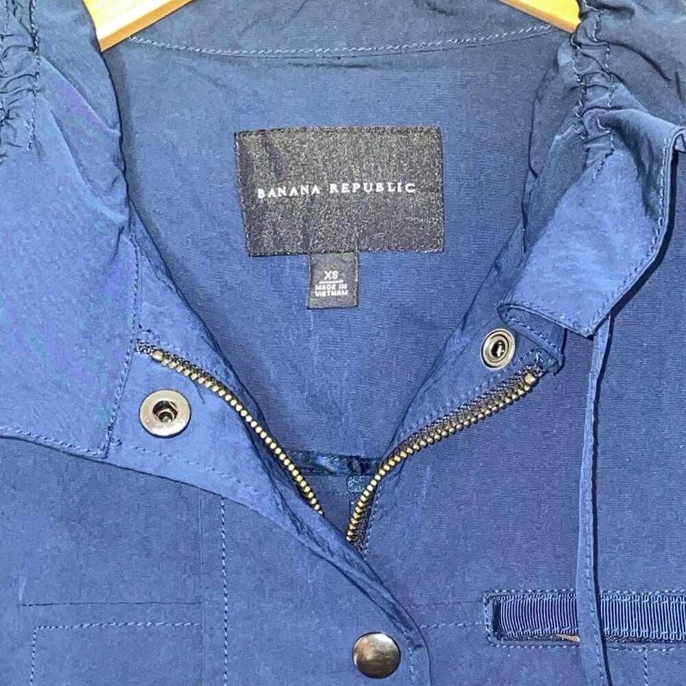 Banana Republic Women’s Parka Blue XS Nylon Adjustable Waist Jacket Outdoors - Picture 3 of 14